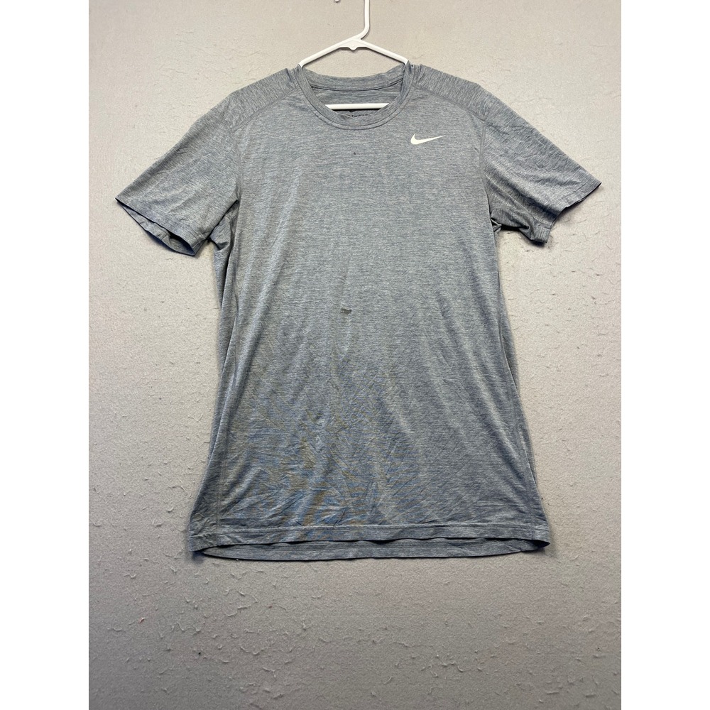 Nike Dri-FIT T-Shirt Performance Polyester Heather Grey Medium Mens